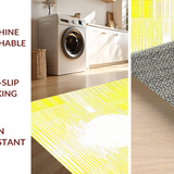 Ultra Soft Area Rug, Non Slip, Stain Resistant, Washable Area Rugs for Living Room, Bedroom, Minimalist Radiant Geometric Rug(Yellow)