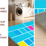 Ultra Soft Area Rug, Non Slip, Stain Resistant, Washable Area Rugs for Living Room, Bedroom, Dynamic Cheerful Learning Environment(Blue)