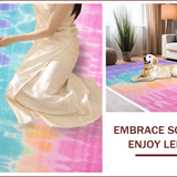 Ultra Soft Area Rug, Non Slip, Stain Resistant, Washable Area Rugs for Living Room, Bedroom, Playful Pastel Cloud Motif(Pink)