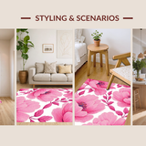 Ultra Soft Area Rug, Non Slip, Stain Resistant, Washable Area Rugs for Living Room, Bedroom, Adorable Cozy Pink Shag Ensemble(Pink)