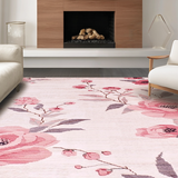 Ultra Soft Area Rug, Non Slip, Stain Resistant, Washable Area Rugs for Living Room, Bedroom, Lush Transitional Warm Tones(Pink)