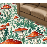 Ultra Soft Area Rug, Non Slip, Stain Resistant, Washable Area Rugs for Living Room, Bedroom, Whimsical Cozy Nature Motif(Red)