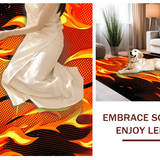 Ultra Soft Area Rug, Non Slip, Stain Resistant, Washable Area Rugs for Living Room, Bedroom, Dynamic Flame Abstract Artwork(Orange)