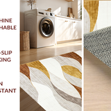 Ultra Soft Area Rug, Non Slip, Stain Resistant, Washable Area Rugs for Living Room, Bedroom, Luxurious Muted Color Composition(Gold)