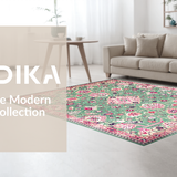 Chic Low Pile Abstract Design(Green)