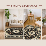 Classic Black Beige Damask Style(Black)