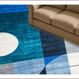Ultra Soft Area Rug, Non Slip, Stain Resistant, Washable Area Rugs for Living Room, Bedroom, Contemporary Soft Abstract Swirls(Blue)