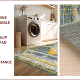 Ultra Soft Area Rug, Non Slip, Stain Resistant, Washable Area Rugs for Living Room, Bedroom, Rustic Tribal Geometric Aesthetic(Gray)