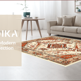 Ultra Soft Area Rug, Non Slip, Stain Resistant, Washable Area Rugs for Living Room, Bedroom, Tribal Farmhouse Warm Beige Bedroom Washable Carpet(Beige)