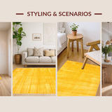 Ultra Soft Area Rug, Non Slip, Stain Resistant, Washable Area Rugs for Living Room, Bedroom, Transitional Soft Textured Appeal(Yellow)