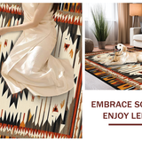 Ultra Soft Area Rug, Non Slip, Stain Resistant, Washable Area Rugs for Living Room, Bedroom, Cultural Vibrant Tribal Motif(Orange)