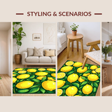 Ultra Soft Area Rug, Non Slip, Stain Resistant, Washable Area Rugs for Living Room, Bedroom, Cheerful Playful Fruit Aesthetic(Yellow)