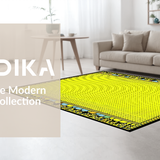 Ultra Soft Area Rug, Non Slip, Stain Resistant, Washable Area Rugs for Living Room, Bedroom, Eclectic Scalloped Edge Decor(Yellow)