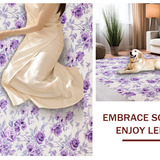 Ultra Soft Area Rug, Non Slip, Stain Resistant, Washable Area Rugs for Living Room, Bedroom, Artistic Lilac Botanical Harmony(Purple)