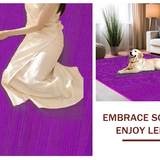Ultra Soft Area Rug, Non Slip, Stain Resistant, Washable Area Rugs for Living Room, Bedroom, Bold Geometric Patterned Aesthetic(Purple)