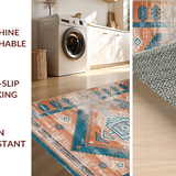 Ultra Soft Area Rug, Non Slip, Stain Resistant, Washable Area Rugs for Living Room, Bedroom, Artful Modern Symmetrical Textures(Orange)