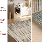 Ultra Soft Area Rug, Non Slip, Stain Resistant, Washable Area Rugs for Living Room, Bedroom, Contemporary Soft Neutral Patterns(Beige)