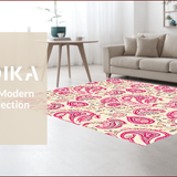 Ultra Soft Area Rug, Non Slip, Stain Resistant, Washable Area Rugs for Living Room, Bedroom, Modern Paisley Soft Living Room Rug(Beige)