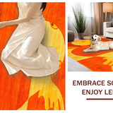 Ultra Soft Area Rug, Non Slip, Stain Resistant, Washable Area Rugs for Living Room, Bedroom, Adorable Bright Animal Design(Orange)