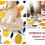 Ultra Soft Area Rug, Non Slip, Stain Resistant, Washable Area Rugs for Living Room, Bedroom, Joyful Minimalist Character Patterns(Orange)