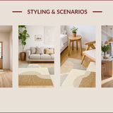 Ultra Soft Area Rug, Non Slip, Stain Resistant, Washable Area Rugs for Living Room, Bedroom, Handmade Ivory Bedroom Minimalist Abstract Wool Carpet(Beige)