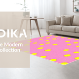 Ultra Soft Area Rug, Non Slip, Stain Resistant, Washable Area Rugs for Living Room, Bedroom, Contemporary Cheerful Phrase Design(Pink)