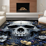 Ultra Soft Area Rug, Non Slip, Stain Resistant, Washable Area Rugs for Living Room, Bedroom, Elegant Dark Themed Decor(White)