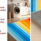 Ultra Soft Area Rug, Non Slip, Stain Resistant, Washable Area Rugs for Living Room, Bedroom, Artistic Contemporary Rainbow Flow(Orange)