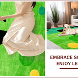 Ultra Soft Area Rug, Non Slip, Stain Resistant, Washable Area Rugs for Living Room, Bedroom, Charming Playful Cat Silhouette(Green)