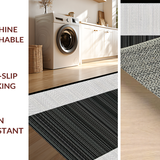 Ultra Soft Area Rug, Non Slip, Stain Resistant, Washable Area Rugs for Living Room, Bedroom, Sleek Earth Tone Linear Patterns(Black)