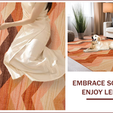 Ultra Soft Area Rug, Non Slip, Stain Resistant, Washable Area Rugs for Living Room, Bedroom, Contemporary Warm Color Palette(Brown)