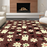 Ultra Soft Area Rug, Non Slip, Stain Resistant, Washable Area Rugs for Living Room, Bedroom, Abstract Whimsical Horror Artistry(Brown)