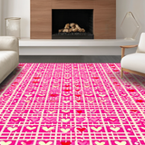 Ultra Soft Area Rug, Non Slip, Stain Resistant, Washable Area Rugs for Living Room, Bedroom, Eclectic Heart-Shaped Living Accessory(Pink)
