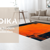 Ultra Soft Area Rug, Non Slip, Stain Resistant, Washable Area Rugs for Living Room, Bedroom, Bold Lava Swirl Pattern(Orange)