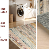 Ultra Soft Area Rug, Non Slip, Stain Resistant, Washable Area Rugs for Living Room, Bedroom, Inviting Rustic Knotted Pattern(Yellow)