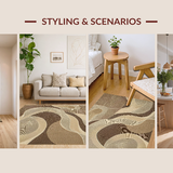 Ultra Soft Area Rug, Non Slip, Stain Resistant, Washable Area Rugs for Living Room, Bedroom, Timeless Organic Fluid Patterns(Beige)