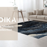 Ultra Soft Area Rug, Non Slip, Stain Resistant, Washable Area Rugs for Living Room, Bedroom, Witchy Cosmos Rug with Lunar Cycle Rings and Boho Star Map Accents(Blue)