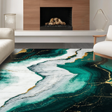 Dynamic Green Textured Composition(Green)