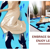Ultra Soft Area Rug, Non Slip, Stain Resistant, Washable Area Rugs for Living Room, Bedroom, Playful Nautical Creature Design(Blue)