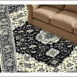 Ultra Soft Area Rug, Non Slip, Stain Resistant, Washable Area Rugs for Living Room, Bedroom, Oriental Distressed Black Ivory Living Room Rug(Black)