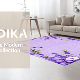 Ultra Soft Area Rug, Non Slip, Stain Resistant, Washable Area Rugs for Living Room, Bedroom, Charming Circular Plush Decor Accent(Purple)