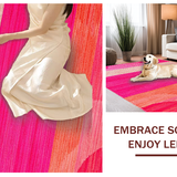 Vibrant Pink and Black Abstract(Pink)