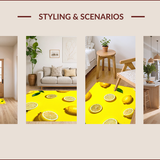 Ultra Soft Area Rug, Non Slip, Stain Resistant, Washable Area Rugs for Living Room, Bedroom, Charming Citrus Aesthetic Delight(Yellow)