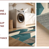 Ultra Soft Area Rug, Non Slip, Stain Resistant, Washable Area Rugs for Living Room, Bedroom, Chic Teal-Infused Natural Aesthetic(Blue)