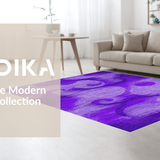 Ultra Soft Area Rug, Non Slip, Stain Resistant, Washable Area Rugs for Living Room, Bedroom, Charming Colorful Ripple Effect(Purple)