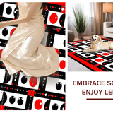 Ultra Soft Area Rug, Non Slip, Stain Resistant, Washable Area Rugs for Living Room, Bedroom, Bold Graphic Dice Style Rug(Red)