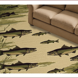 Ultra Soft Area Rug, Non Slip, Stain Resistant, Washable Area Rugs for Living Room, Bedroom, Rustic Wildlife Scene Imagery(Green)