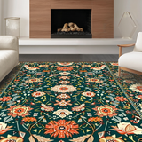 Ultra Soft Area Rug, Non Slip, Stain Resistant, Washable Area Rugs for Living Room, Bedroom, Serene Pastel Floral Fusion(Green)