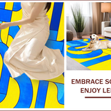 Ultra Soft Area Rug, Non Slip, Stain Resistant, Washable Area Rugs for Living Room, Bedroom, Contemporary Abstract Wool Aesthetic(Blue)