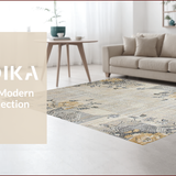 Ultra Soft Area Rug, Non Slip, Stain Resistant, Washable Area Rugs for Living Room, Bedroom, Elegant Oversized Floral Geometry(Beige)